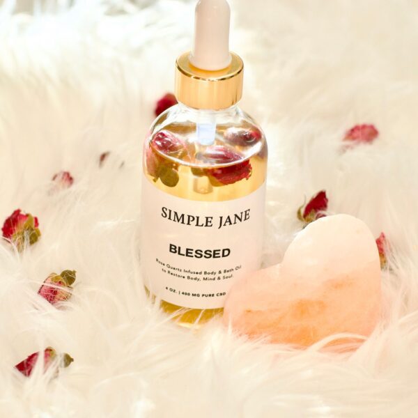 Blessed Rose Quartz CBD Massage Oil